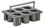 image of Steril-Sil E1-BS6OE-SC-750 Container Basket, Holds Six SC‑750 30‑Oz Containers, Steel, Made in USA