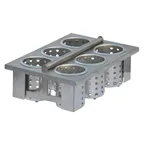 image of Steril-Sil E1-BS6OE-SS 6-Compartment Drop-In Silverware Basket, Stainless Steel, Full-Size, NSF