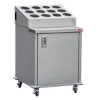 image of Steril-Sil ENC24-12SS Stainless Steel Silverware Cart w/ 12 Stainless Steel Silverware Cylinders
