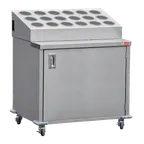 image of Steril-Sil ENC36-18SS Stainless Steel Silverware Cart w/ 18 Stainless Steel Silverware Cylinders