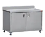 image of Steril-Sil ENC48-FLAT 48" x 24-3/4" x 36"H Stainless Steel Food Pan Counter, Mobile, Solid Top, Enclosed Base