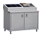 image of Steril-Sil KIT-ENC48-451 48" Stainless Steel 3 Insert Silverware Dispensing Cart w/ Enclosed Base