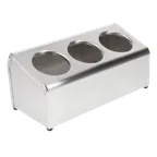 image of Steril-Sil LTC-3 Countertop Silverware Dispenser, 3-Hole, Portable, Stainless Steel, NSF