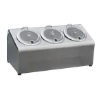 image of Steril-Sil LTC-3SW Condiment Dispenser, 3-Hole, Non-Insulated, Stainless Steel, 3 Compartments