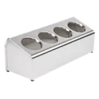 image of Steril-Sil LTC-4 Countertop Silverware Dispenser, 4‑Hole Portable, Stainless Steel, NSF, Made in USA
