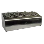 image of Steril-Sil LTC-4SW Condiment Dispenser, 4-Hole, Non-Insulated, Stainless Steel, Silver, 4 Containers