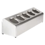 image of Steril-Sil LTC-5 Countertop Silverware Dispenser, 5-Hole In-Line, Stainless Steel, NSF, Made in USA