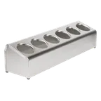 image of Steril-Sil LTC-6 Countertop Silverware Dispenser, 6-Hole, Stainless Steel, NSF, Made in USA