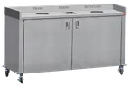 image of Steril-Sil MTC66-2-DMP Trash/Recycling Unit, 66"W x 34"D x 40"H, Stainless, Dump Basin, 40‑Gallon Cans