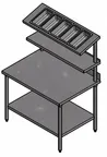 image of Steril-Sil STRS-42 Starter station with Double Overshelf - 42"W x 30"D x 60"H