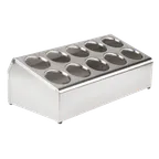 image of Steril-Sil TC-10 Countertop Silverware Dispenser, 10-Hole, 25" x 11-1/2" x 8-1/2", Stainless Steel