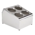 image of Steril-Sil TC-4 Countertop Silverware Dispenser, 4-Hole, 10" x 11-1/2" x 8-1/2", Stainless Steel, NSF