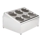 image of Steril-Sil TC-6 Countertop Silverware Dispenser, 6-Hole, 14-3/4" x 11-1/2" x 8-1/2", Stainless Steel