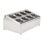 image of Steril-Sil TC-8 Countertop Silverware Dispenser, 8-Hole, 20" x 11-1/2" x 8-1/2", Stainless Steel