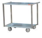 image of Steril-Sil UTC-202 Medium Duty Stainless Steel 2-Shelf Utility Cart - 39" x 22" x 37"