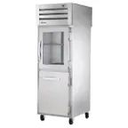 image of True STG1R-1HG/1HS-HC 27" 1-Section Reach-In Refrigerator w/ Glass & Solid Half Door, Top Mount, Stainless Steel Front-Aluminum Sides