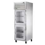 image of True STG1R-2HG-HC 27" 1-Section Reach-In Refrigerator w/ 2 Glass Half Door, Top Mount, Stainless Steel Front-Aluminum Sides
