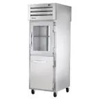 image of True STG1RPT-1HG/1HS-1G-HC 1-Section Pass-Thru Refrigerator, Half Front / Glass Rear Swing Doors