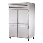 image of True STG2F-4HS-HC 52.63" 4-Half Door Reach-In Freezer, Top Mounted, 52 cu. ft., Stainless Steel Front, Aluminum Sides