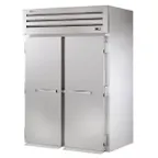 image of True STG2FRI-2S-HC 68" 2-Solid Door Roll-In Freezer, Top Mounted, 64 cu. ft., Stainless Steel Front, Aluminum Sides