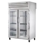 image of True STG2HPT-2G-2S 2-Section Pass-Thru Heated Holding Cabinet, 2 Glass & 2 Solid Doors, 6 Shelves, 208-230V