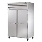 image of True STG2R-2S-HC 52" 2-Section Reach-In Refrigerator w/ 2 Solid Doors, Top Mount, Stainless Steel Front-Aluminum Sides