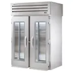 image of True STG2RRI-2G 68" Two Section Roll-In Refrigerator w/ 2 Glass Doors, Stainless Steel Front-Aluminum Sides
