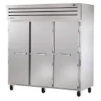 image of True STG3F-3S-HC 77.75" 3-Solid Door Reach-In Freezer, Top Mounted, 72 cu. ft., Stainless Steel Front, Aluminum Sides