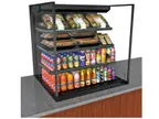 image of Structural Concepts NE3635RSSV 36" Reveal® Self-Service Refrigerated Slide In Counter Case, 3 Shelves, Open Flat, Glass Side Panels
