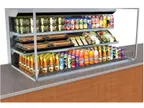 image of Structural Concepts NE7227RSSV 72" Self-Service Refrigerated Slide In Counter Case, 2 Shelves, Open Flat, Glass Ends
