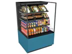 image of Structural Concepts NR3655RSSV 36" Vertical Self-Serve Open Air Merhandiser in Black, Self Contained, 3 Shelves, w/ LED Lighting