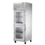 image of True STR1H-2HG 1-Section 2-Door Glass Heated Holding Cabinet, Stainless Steel Finish