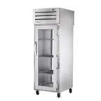 image of True STR1RPT-1G-1G-HC 1-Section Pass-Thru Refrigerator w/ Front Glass & Rear Glass Door, Stainless Steel