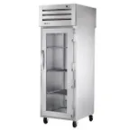 image of True STR1RPT-1G-1S-HC Pass-Thru Glass Front / Solid Rear Swing Doors Refrigerator