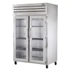 image of True STR2H-2G 2-Section " Reach-In Heated Holding Cabinet, Stainless Steel, 2 Glass Doors with Locks