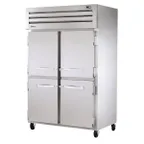 image of True STR2H-4HS 2-Section Reach-In Heated Holding Cabinet, 4 Half Doors with Locks, Stainless Steel