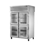 image of True STR2RPT-4HG-2S-HC Pass-Thru 2 Section Glass Half Front / Solid Rear Doors Refrigerator