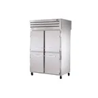 image of True STR2RPT-4HS-4HS-HC 2-Section Pass-Thru Refrigerator w/ Front 4 Solid & Rear 4 Solid Half Doors, Stainless Steel