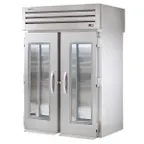 image of True STR2RRT-2G-2S-HC 68" 2-Section Roll-Thru Refrigerator w/ Front 2 Glass & Rear 2 Solid Doors, Stainless Steel
