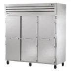 image of True STR3F-3S-HC 77.75" 3-Solid Door Reach-In Freezer, Top Mounted, 72 cu. ft., Stainless Steel