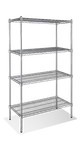image of Steel Works SW1436C-4 Heavy Duty Wire Shelving Unit, 4-Tier, 14"X 36"