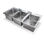 image of Steel Works SWDIS-3FB162012 Drop In Sink, 25" X 55" X 12"H