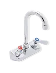 image of Steel Works SWFW-4-4GLL Faucet, Wall Mount, Gooseneck, 4" Center, 4" Spout