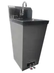 image of Steel Works SWHSF-14 15" Pedestal Mounted Hand Sink with Faucet,Foot Valves & Soap Dispenser - 18 g