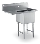 image of Steel Works SWS1C162012-24L-318 42.5" One Compartment Sink, 16"W x 20"L Bowl With Left-Hand Drainboards