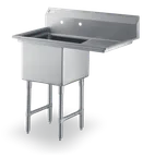 image of Steel Works SWS1C242414-24R-316 50.5" One Compartment Sink, 24"W x 24"L Bowl With Right-Hand Drainboards