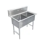 image of Steel Works SWS2C162012-318 37" Two Compartment Sink, 16"W x 20"L Bowl Without Drainboard