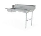 image of Steel Works SWSDT-60L 60"x30" Soiled Dish Table with Bowl, 16 Gauge S.Steel / Left Drainboard