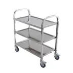 image of Winco SUC-30 3 Tier Stainless Steel Trolley with Casters, (2) Handles