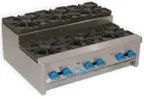 image of Comstock-Castle SUFHP36 36" Countertop Step-Up Gas Hotplate with (6) Burners, Manual Controls, 144.000 BTU